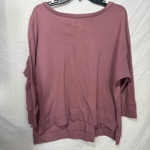 French Laundry Dusty Rose Waffle Knit Top Size XL